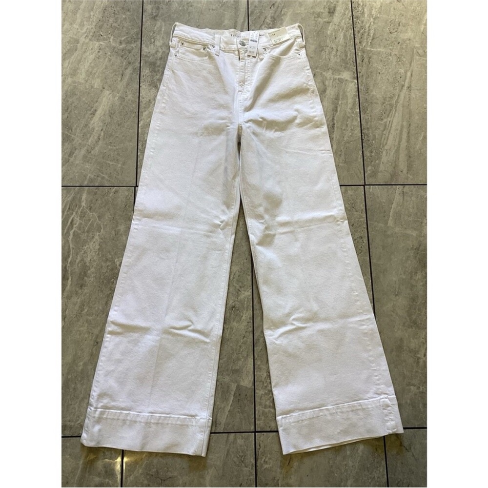 NWT J Crew Wide-leg denim trouser in white - Picture 4 of 8